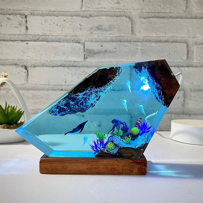 Humpback Whale &Jellyfish Resin Night Light