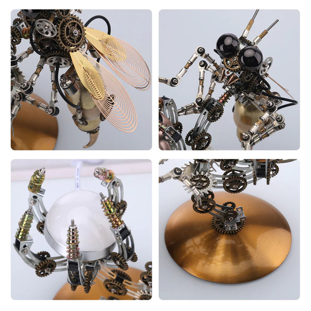 Intricate 3D Steampunk Wasp Model Kit – Engaging 627-Piece Puzzle with Scenic Base