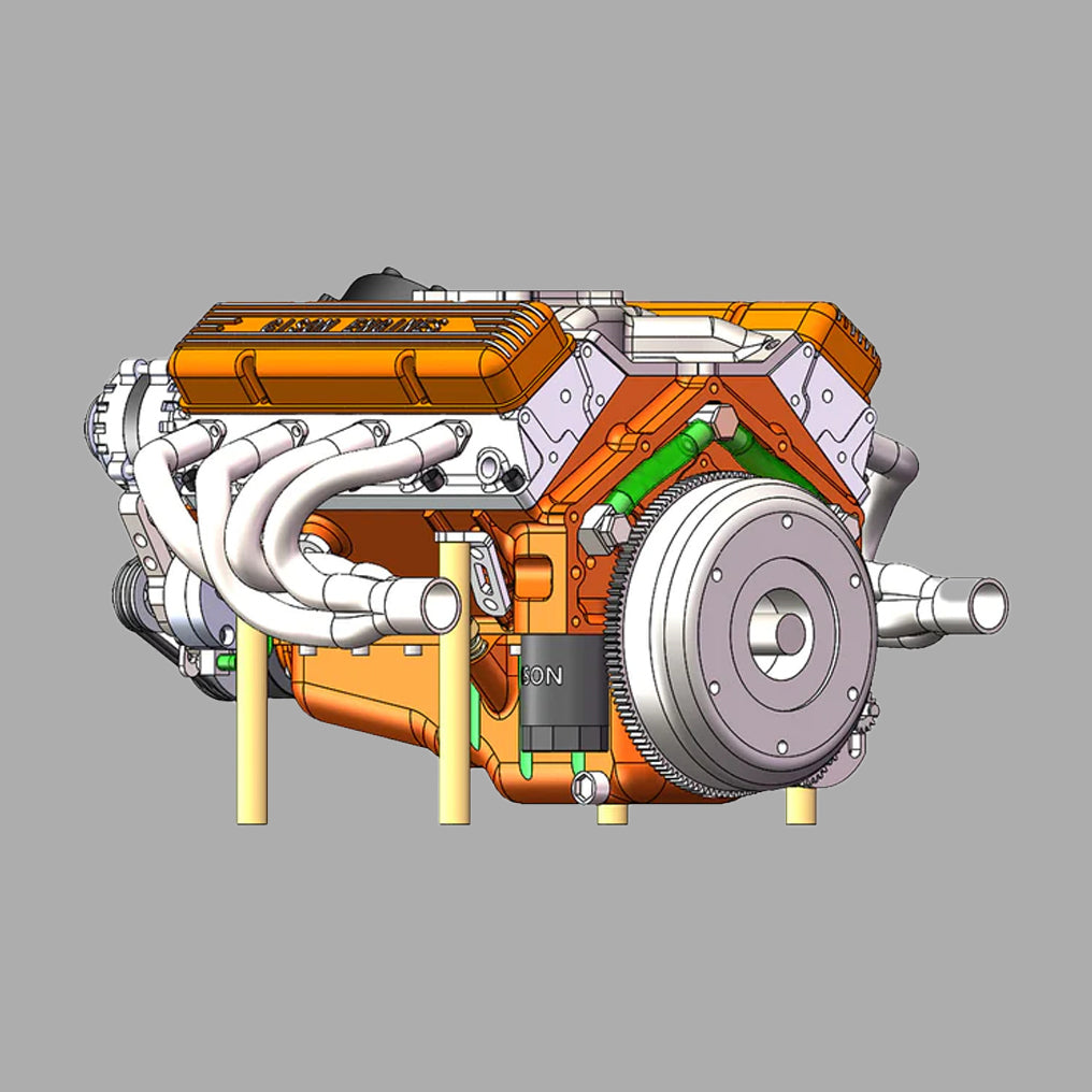 DIY 1/6 Gasoline Internal Combustion V8 Water-Cooled Engine 44CC Model Kit That Works