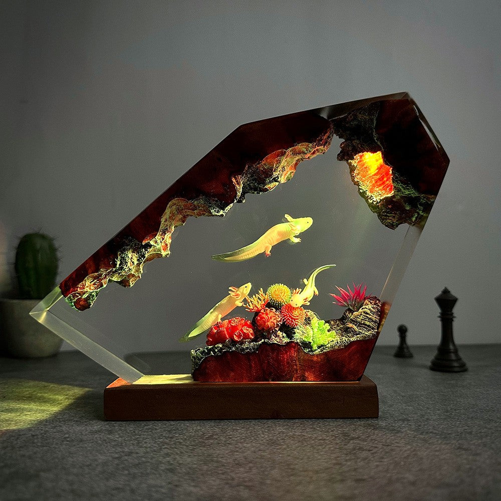 Axolotl or Mexican Salamander Resin Night Light