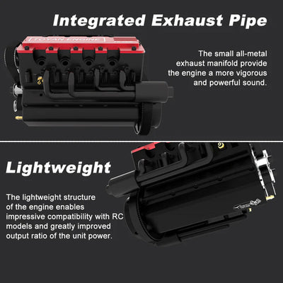 DIY V8 Engine Model That Run 28cc Gasoline/Nitro Engine KIT FS-V800