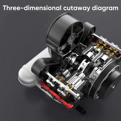 DIY 4 Cylinder Four-Stroke 14cc Nitro H4 Engine Model Kit FS-B400