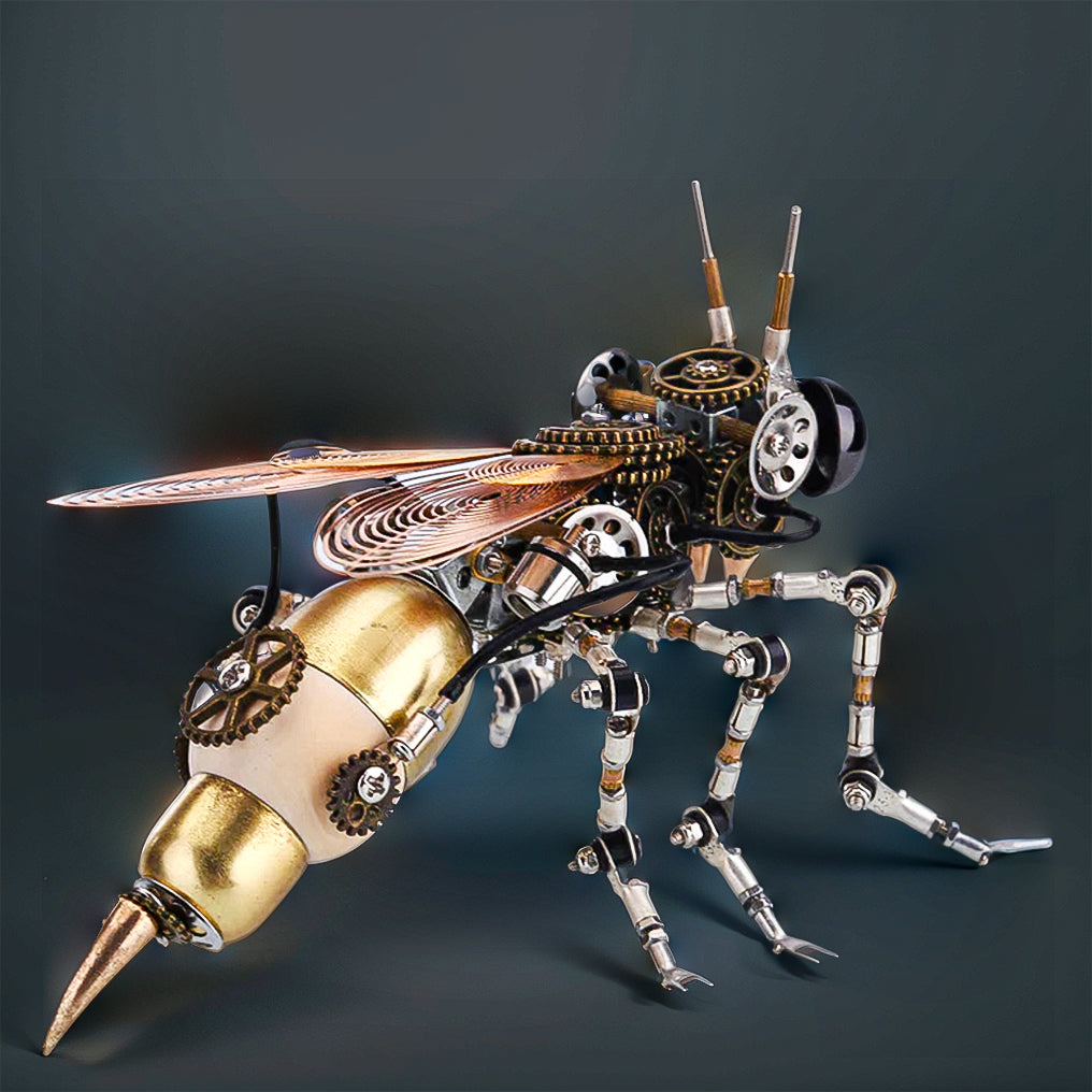 Intricate 3D Steampunk Wasp Model Kit – Engaging 627-Piece Puzzle with Scenic Base