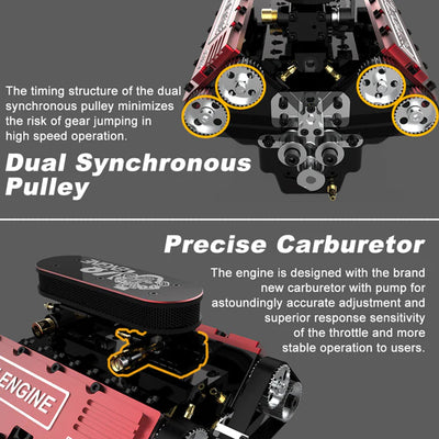 DIY V8 Engine Model That Run 28cc Gasoline/Nitro Engine KIT FS-V800