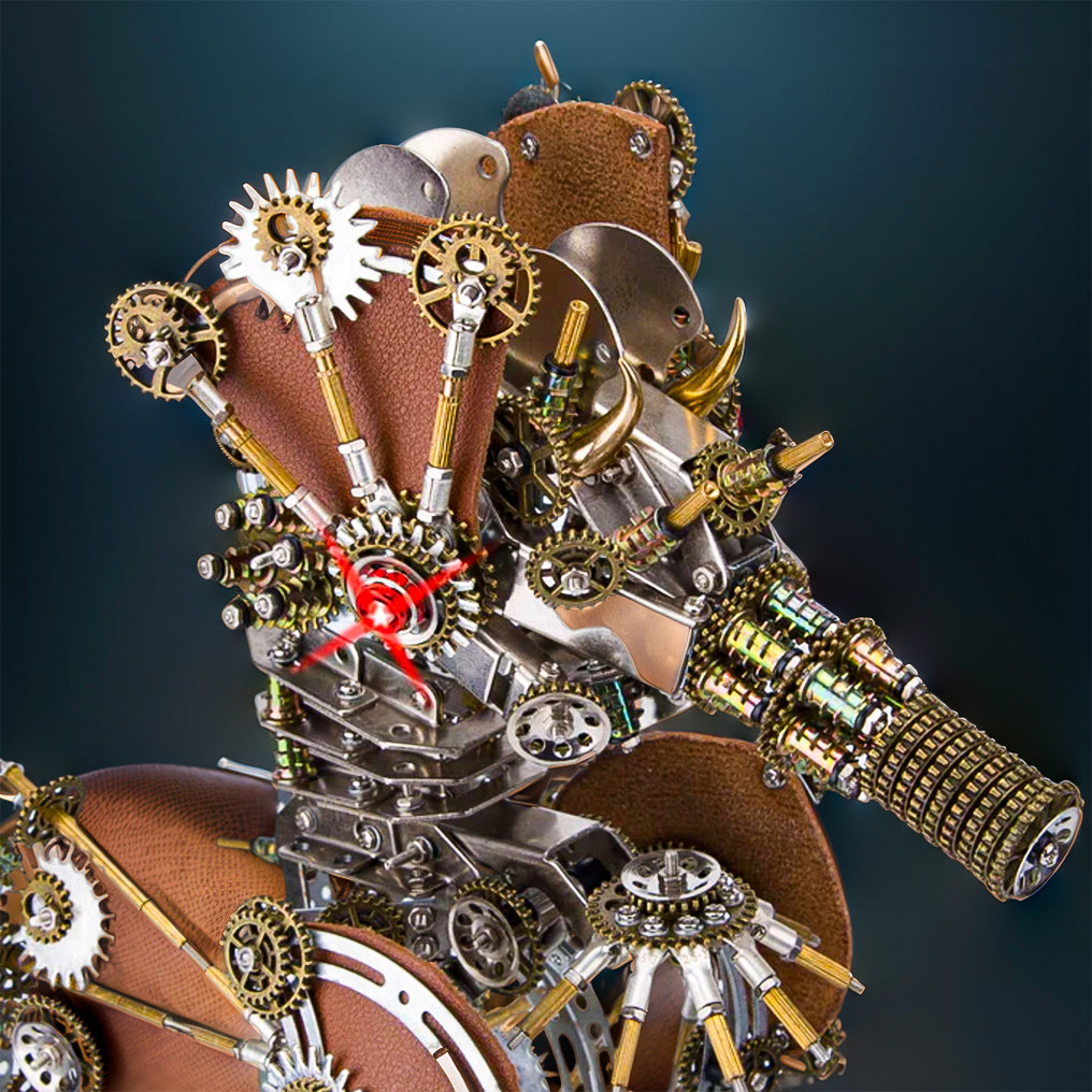 Intricate 3D Steampunk Metal Seahorse Puzzle Kit with Illuminating Lamp - 2100 Pieces of Whimsy!