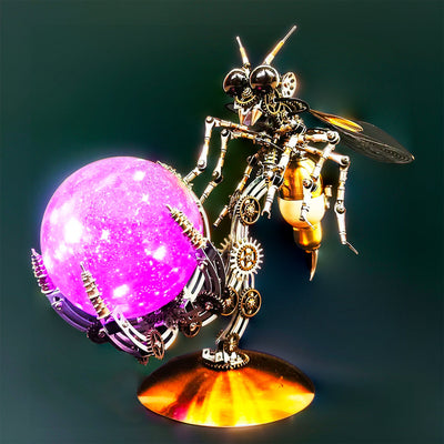 Intricate 3D Steampunk Wasp Model Kit – Engaging 627-Piece Puzzle with Scenic Base