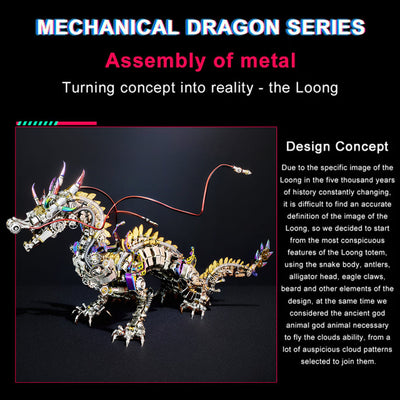 DIY 3D Mechanical Dragon Metal Model Puzzles for Adults Building Block Set Toys