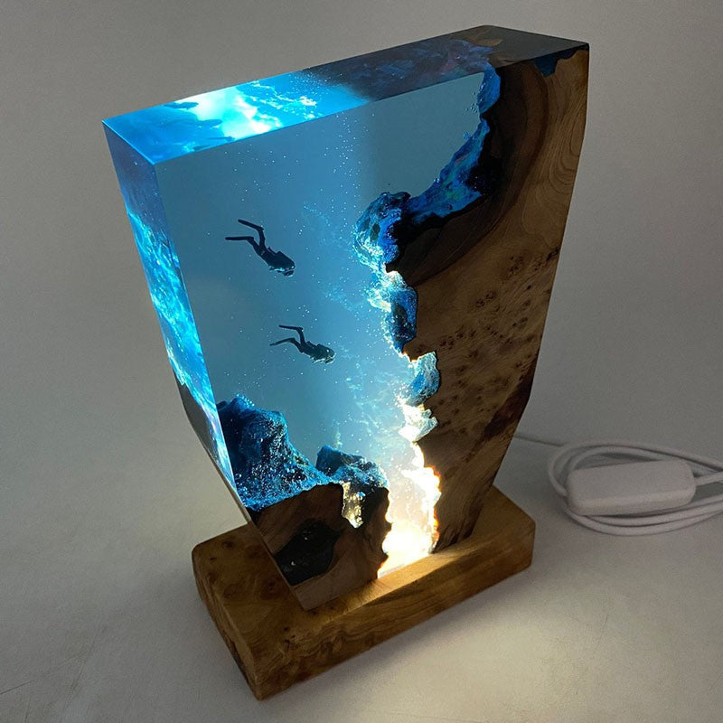 Epoxy Scuba Diving Deep Sea Exploration Resin Night Light