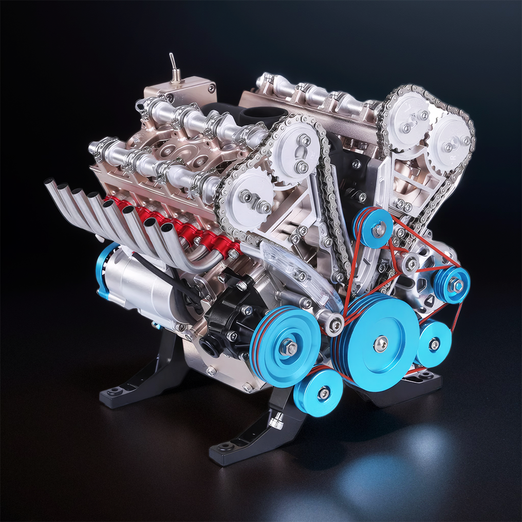 DIY Full Metal V8 Engine Model Kit RC 1: 3 Mini V8 Motor That Run 500+Pcs