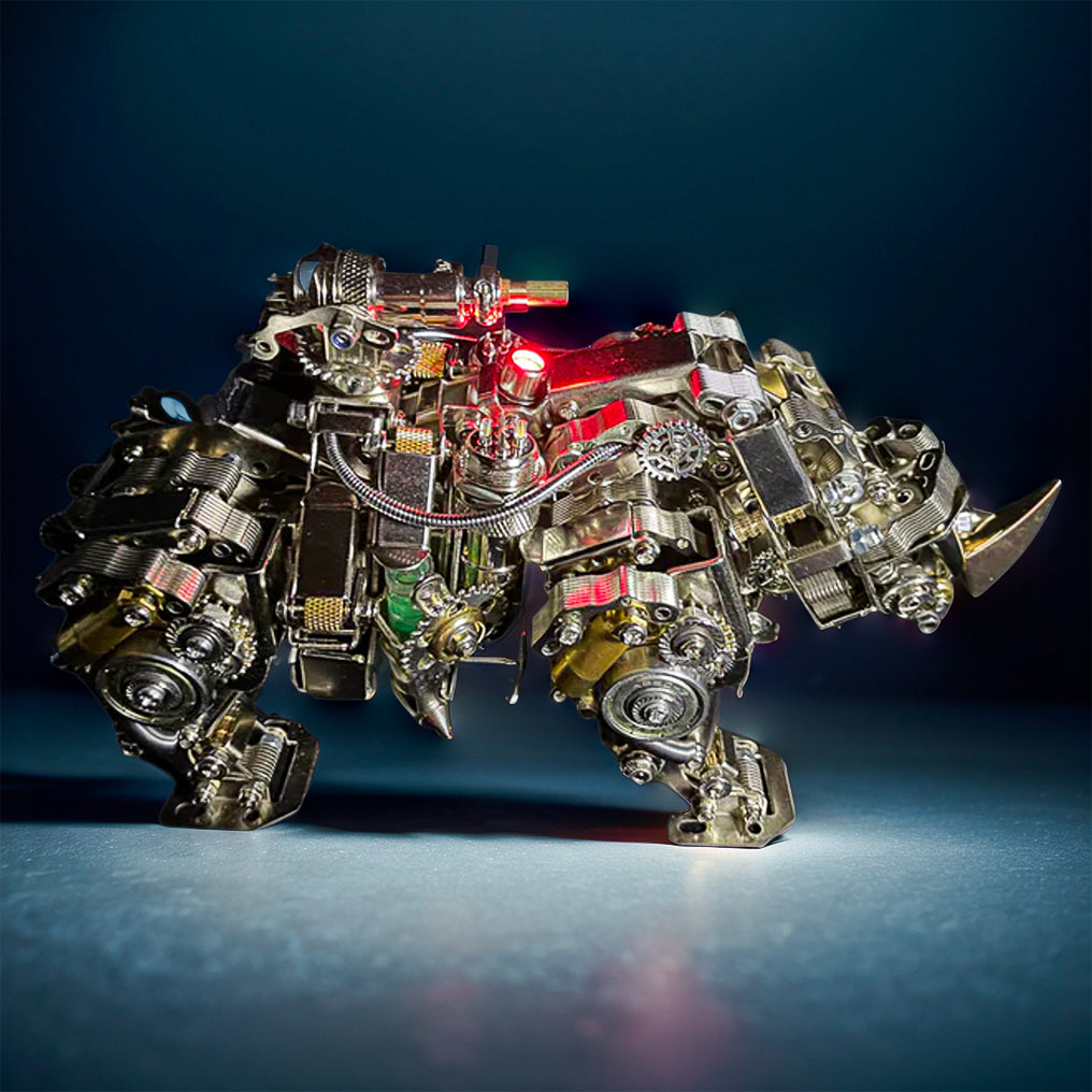 Build Your Own Steampunk Mechanical Siege Rhino: 700+ Piece DIY Craft Kit!