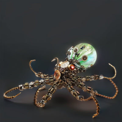 Intricate 3D Steampunk Mechanical Octopus Model Kit – 2400+ Pieces for Creative Builders!