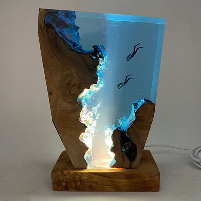 Epoxy Scuba Diving Deep Sea Exploration Resin Night Light