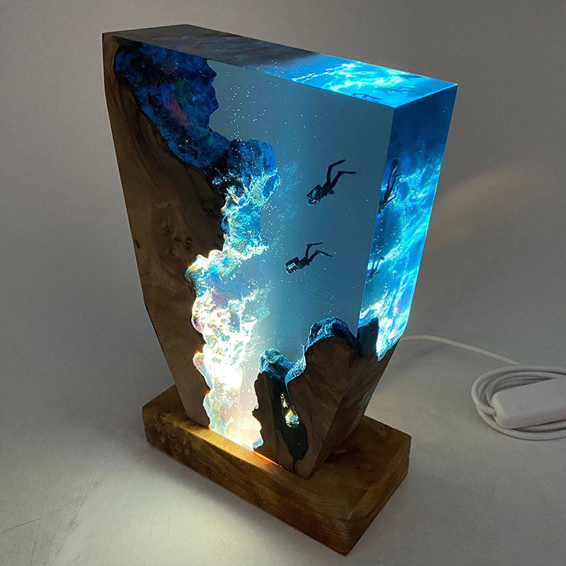 Epoxy Scuba Diving Deep Sea Exploration Resin Night Light