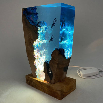 Epoxy Scuba Diving Deep Sea Exploration Resin Night Light