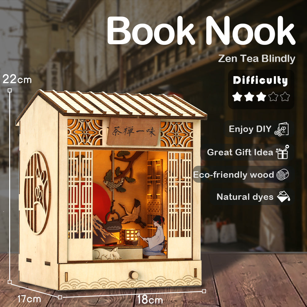 Puzziv DIY Booknook Kit( Zen Tea Blindly)