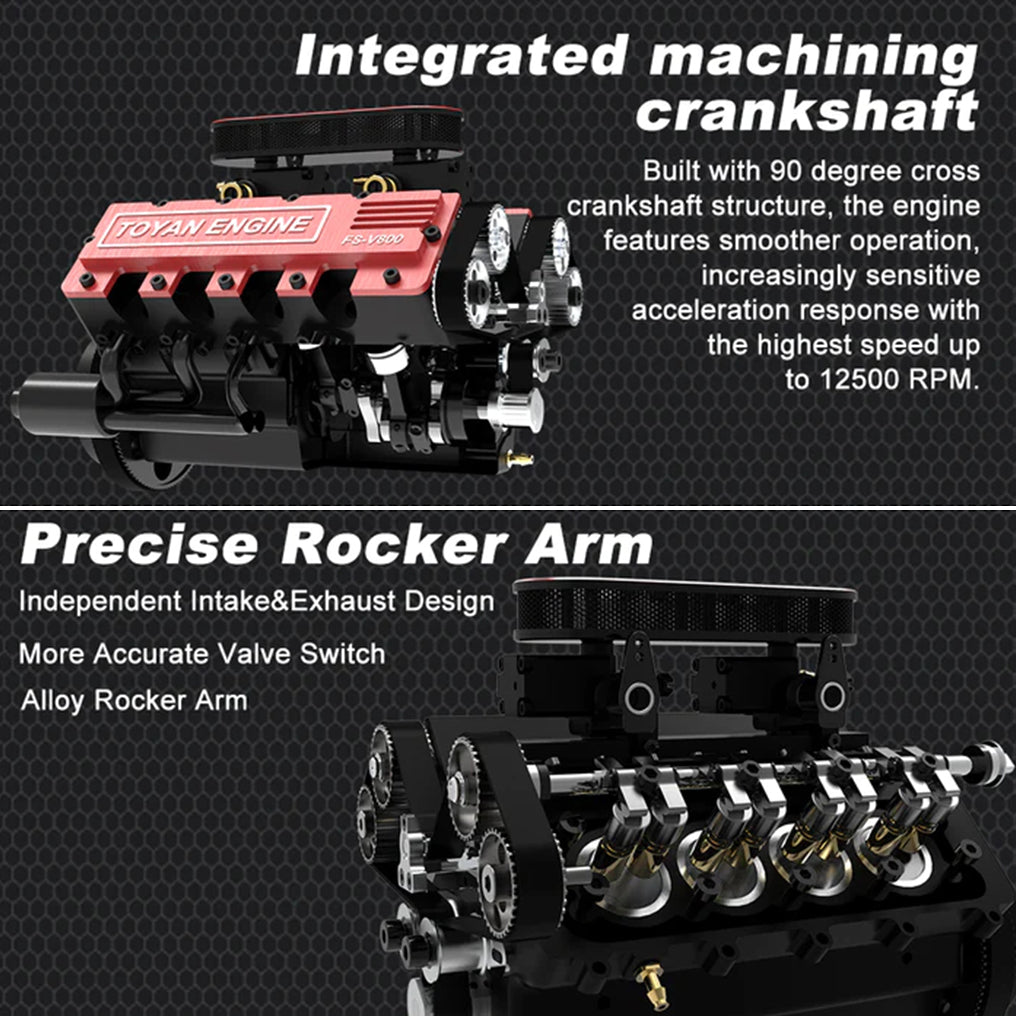 DIY V8 Engine Model That Run 28cc Gasoline/Nitro Engine KIT FS-V800