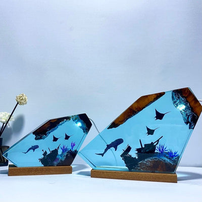 Whale Shark and Rays Resin Night Light