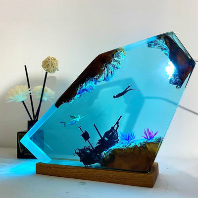 Mermaid Resin Night Light Little Mermaid & Human