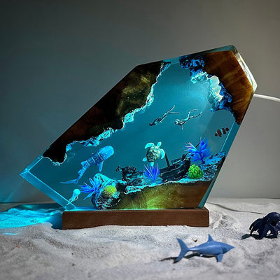 Whale Shark and Turtle Resin Night Light