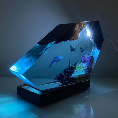 Whale Shark and Rays Resin Night Light