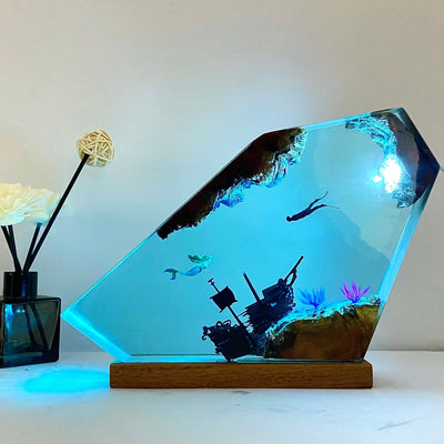 Mermaid Resin Night Light Little Mermaid & Human