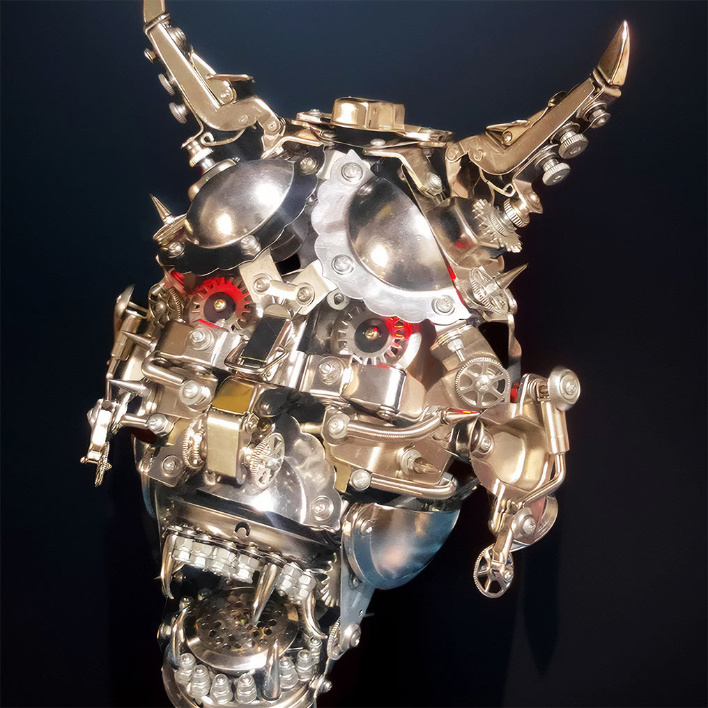 DIY 3D Mechanical Punk Hannya Japanese Ghast Mask Metal Puzzles Assembly Model