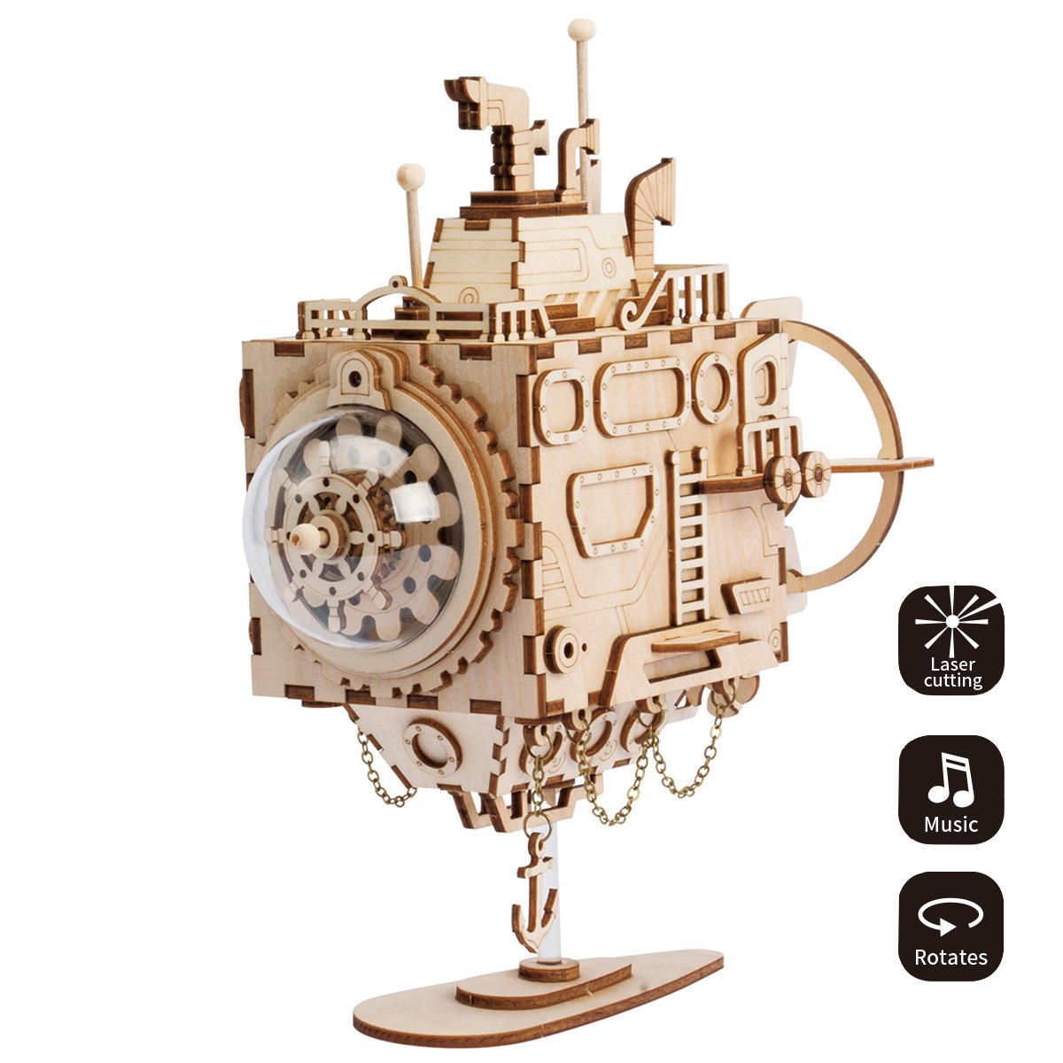 Puzziv Submarine AM680 - DIY Steampunk Music Box