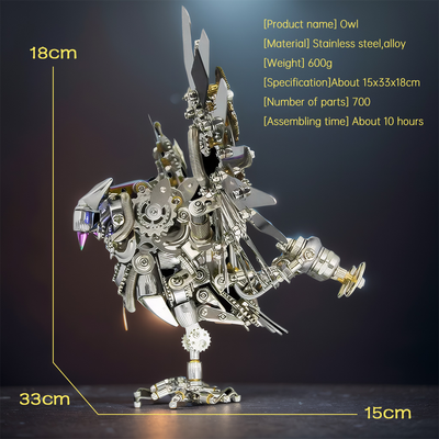 Steampunk 3D Metal Owl Model Kit – Enchanting Mechanical Puzzle Building Set for Creative Fun