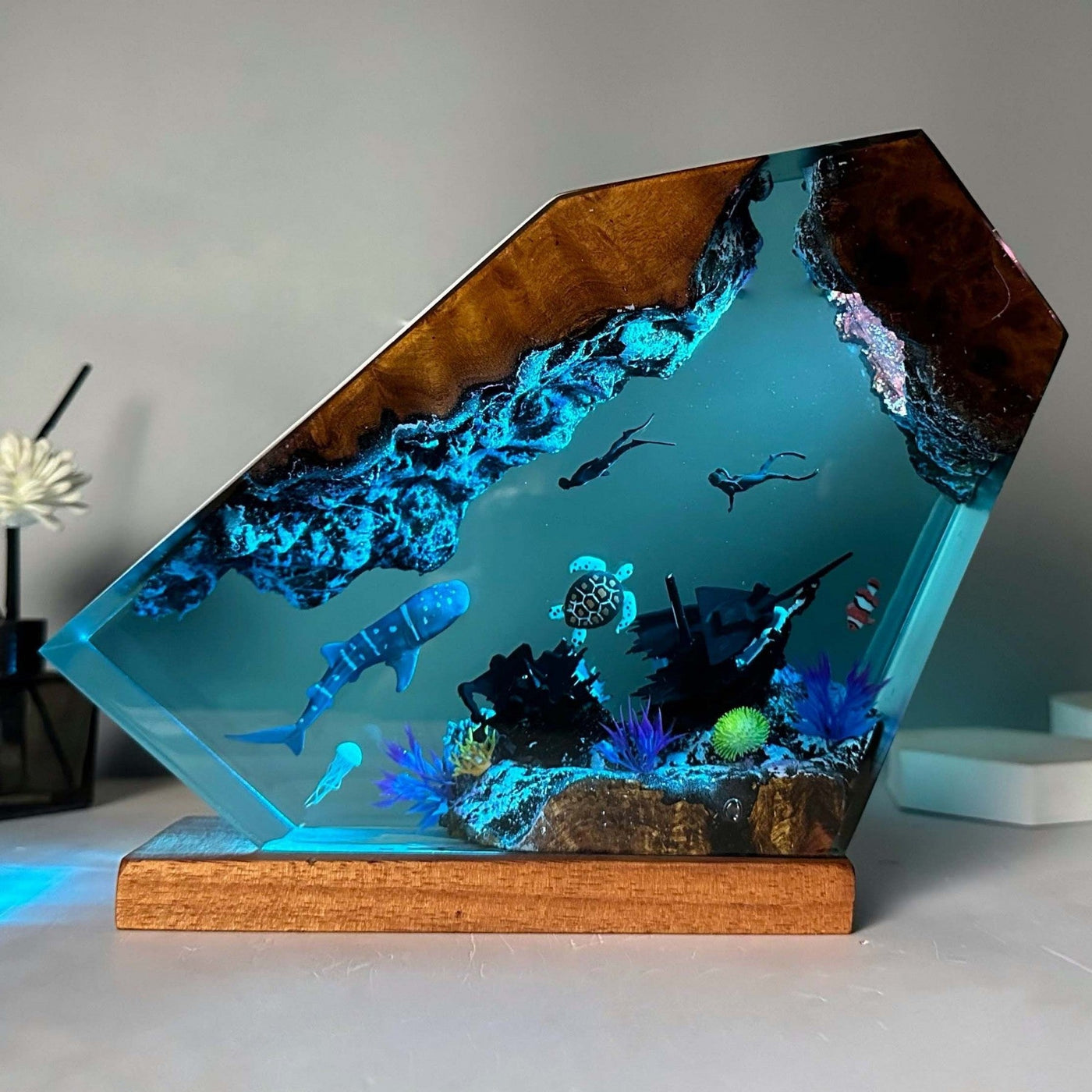 Hot Sale!! Epoxy Ocean Resin Night Light