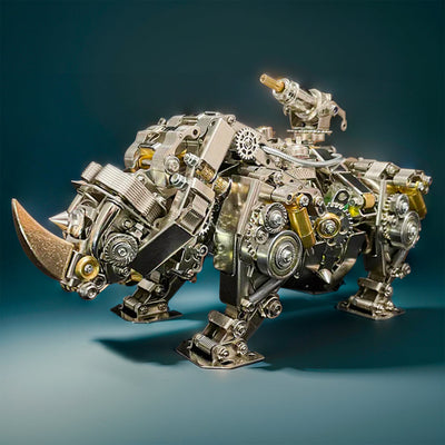 Build Your Own Steampunk Mechanical Siege Rhino: 700+ Piece DIY Craft Kit!