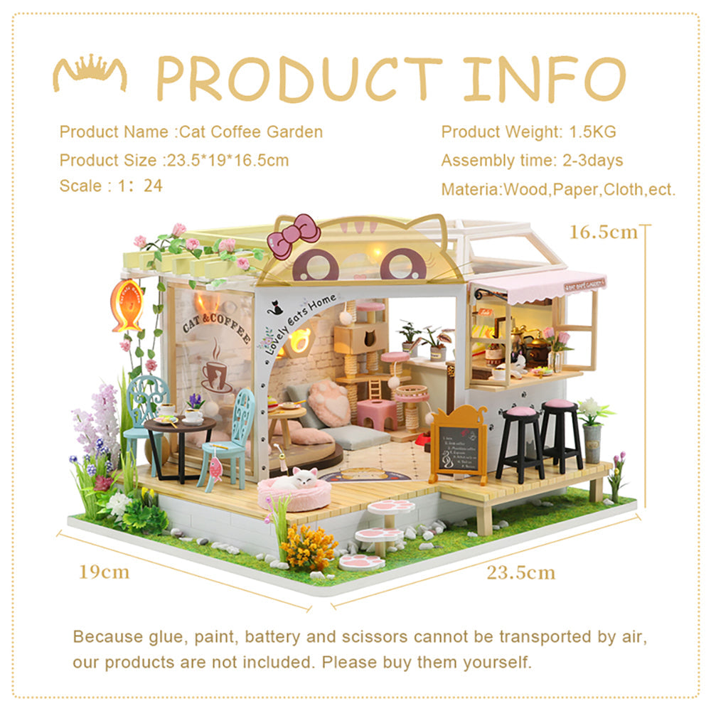 Puzziv 1: 24 DIY Dollhouse Kit (Cat Coffee Garden)