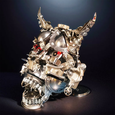 DIY 3D Mechanical Punk Hannya Japanese Ghast Mask Metal Puzzles Assembly Model