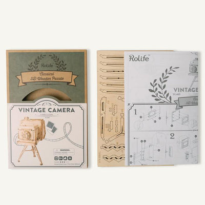 Puzziv  Vintage Camera TG403 3D Wooden Puzzle