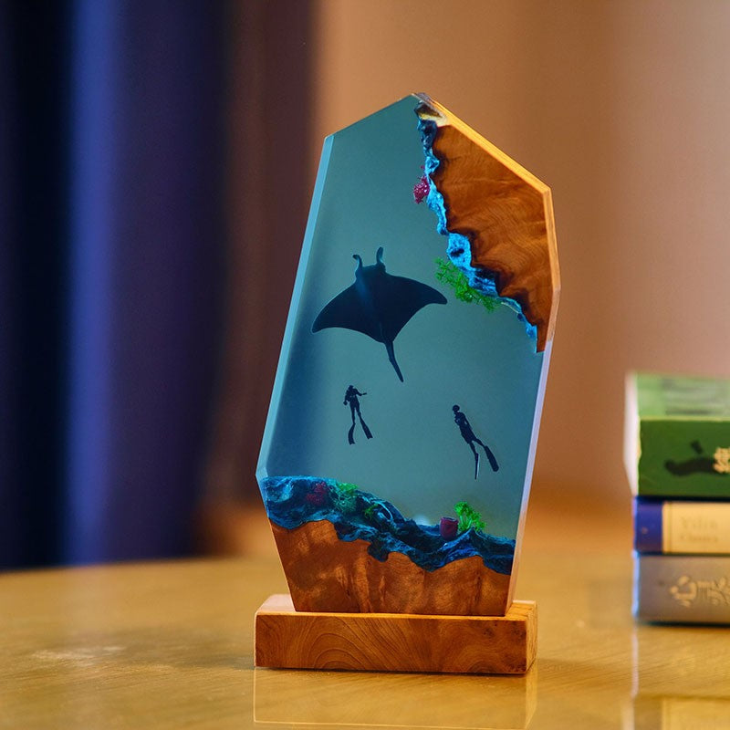 Deep Sea World Scene Resin Night Light