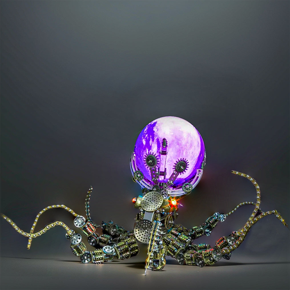 Intricate 3D Steampunk Mechanical Octopus Model Kit – 2400+ Pieces for Creative Builders!