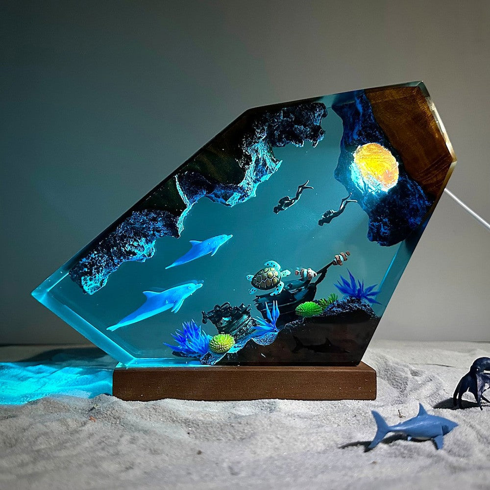 Dolphin and Turtle Resin Night Light