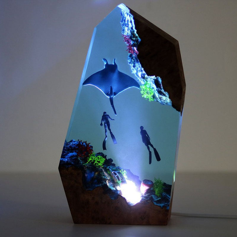 Deep Sea World Scene Resin Night Light