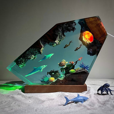 Dolphin and Turtle Resin Night Light