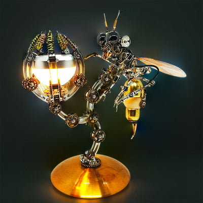 Intricate 3D Steampunk Wasp Model Kit – Engaging 627-Piece Puzzle with Scenic Base