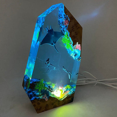 Deep Sea World Scene Resin Night Light