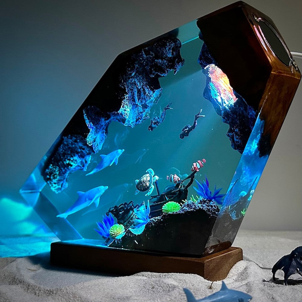 Dolphin and Turtle Resin Night Light