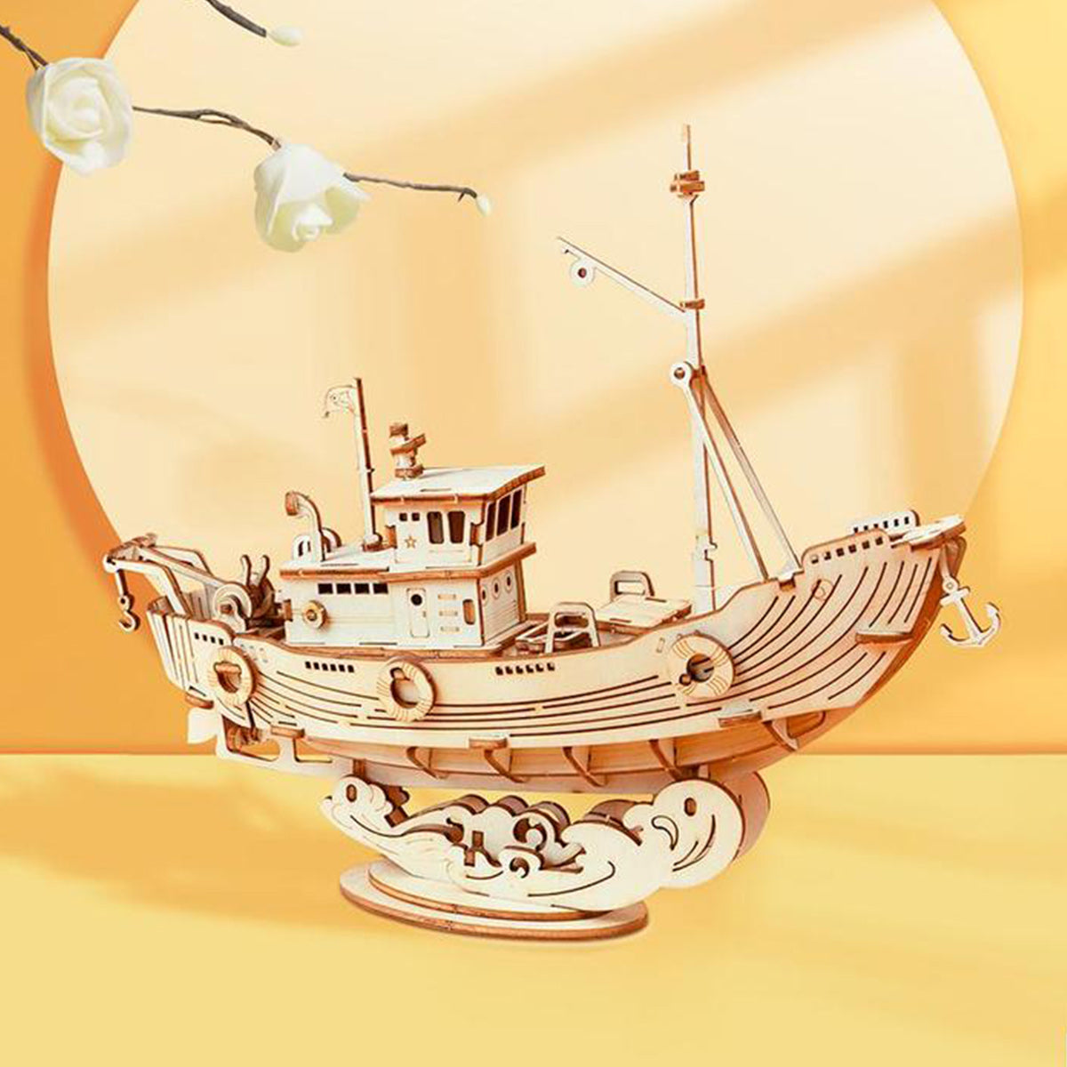 Puzziv  Fishing Ship TG308 3D Wooden Puzzle Decor