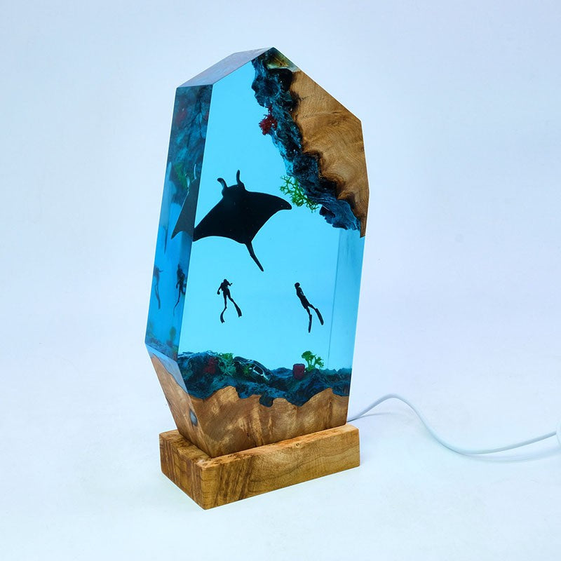 Deep Sea World Scene Resin Night Light