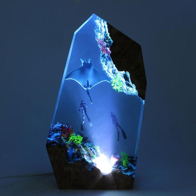 Deep Sea World Scene Resin Night Light