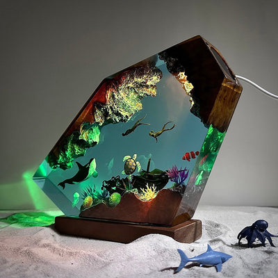 Orca and Turtle Resin Night Light