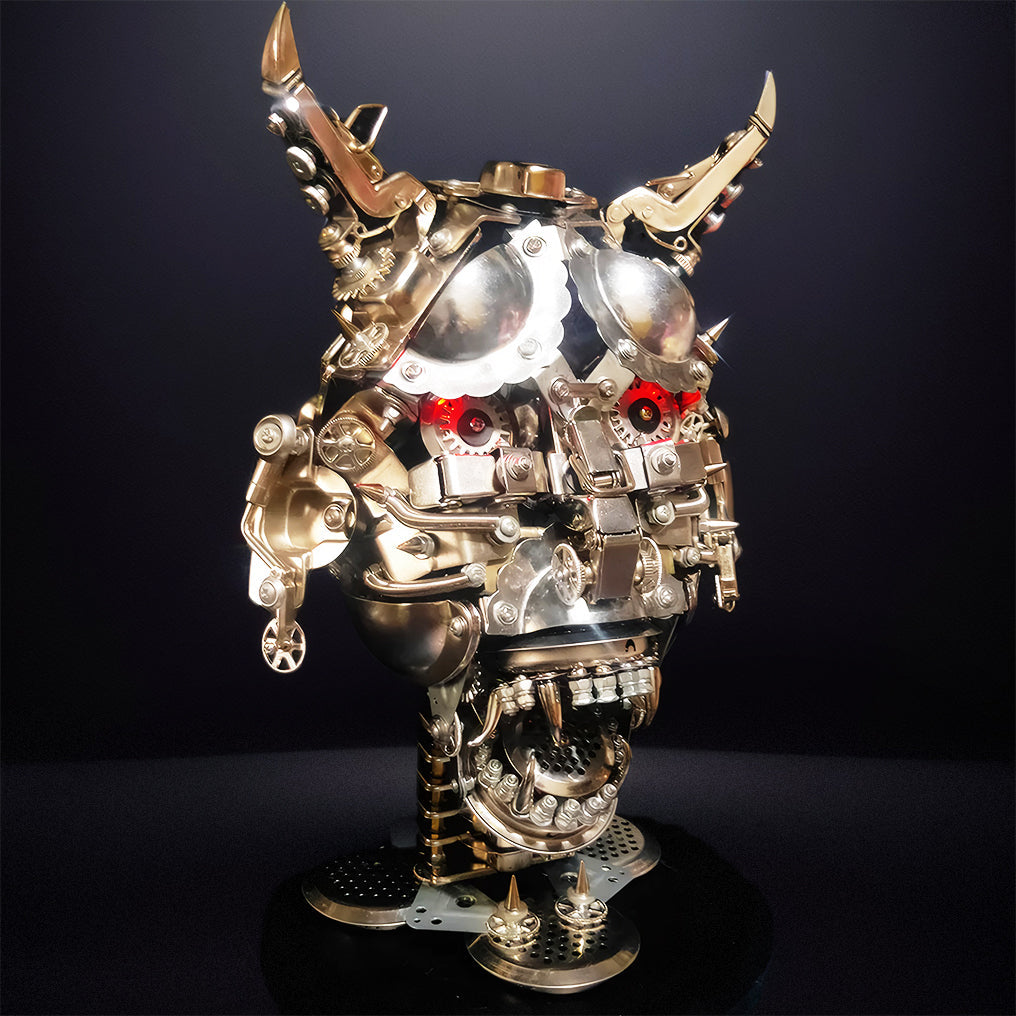 DIY 3D Mechanical Punk Hannya Japanese Ghast Mask Metal Puzzles Assembly Model