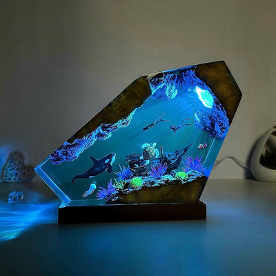 Orca and Turtle Resin Night Light