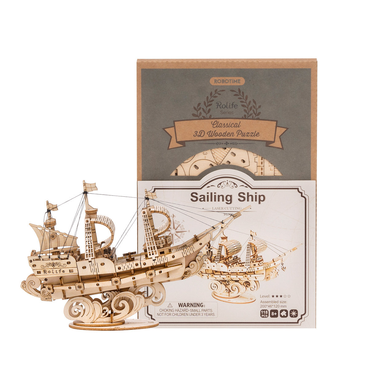 Puzziv  Sailling Ship TG305 3D Wooden Puzzle Decor