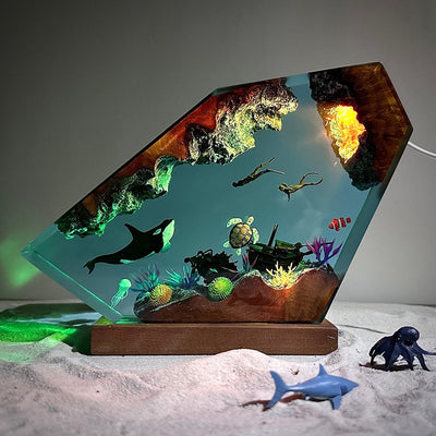 Orca and Turtle Resin Night Light