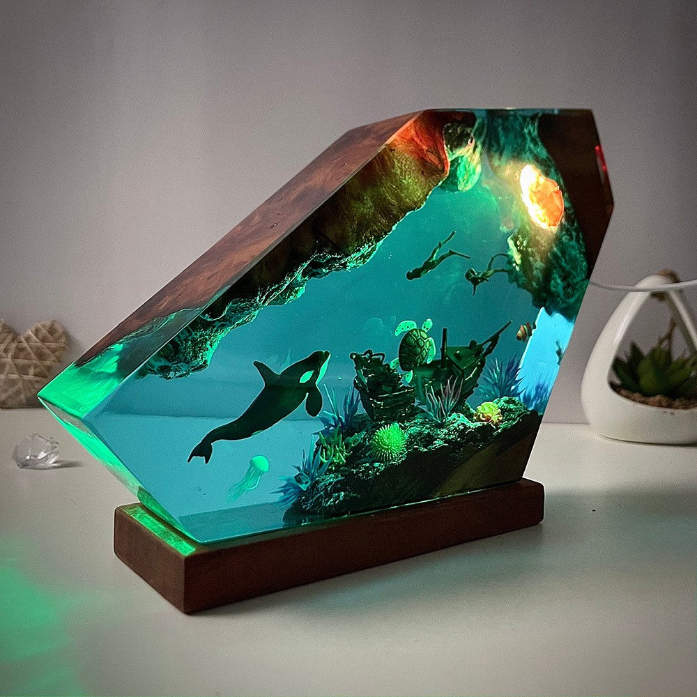 Orca and Turtle Resin Night Light